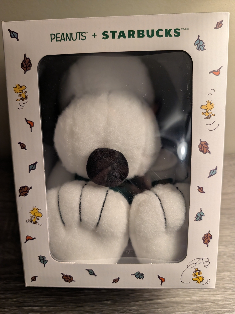 Starbucks White Snoopy Plush with Black Nose